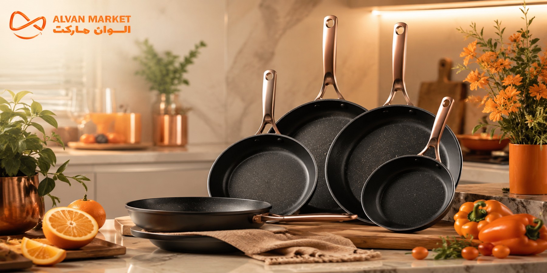 خرید ماهیتابه نچسب گرانیتی رژیمی و گریل از الوان مارکت